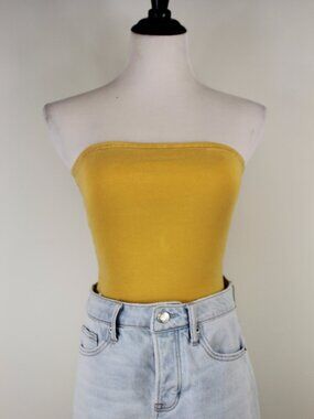 Brandy Melville Strapless Tube Top Stretch Knit Bandeau Basic Fitted Summer